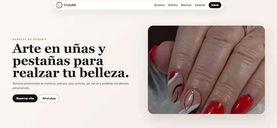 Diseño web para salón de belleza con sistema de reservas