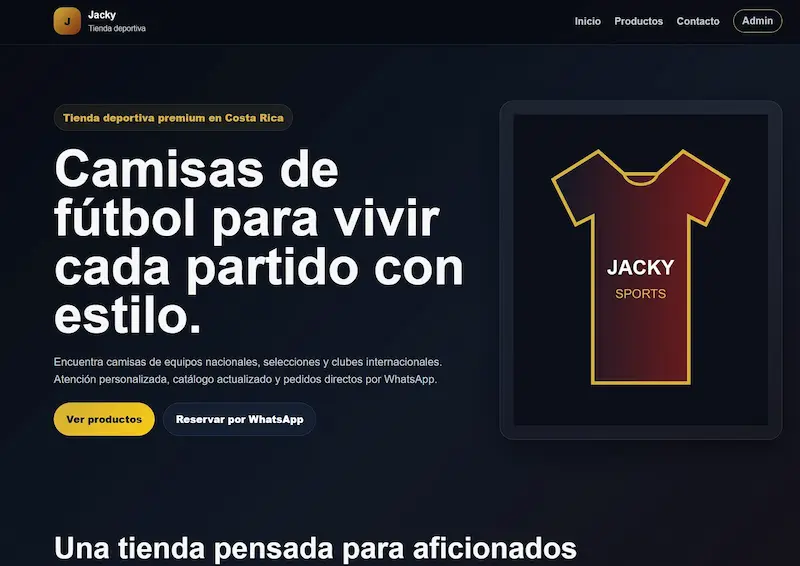 Tienda online de camisas de fútbol diseñada por Blue Fox Digital