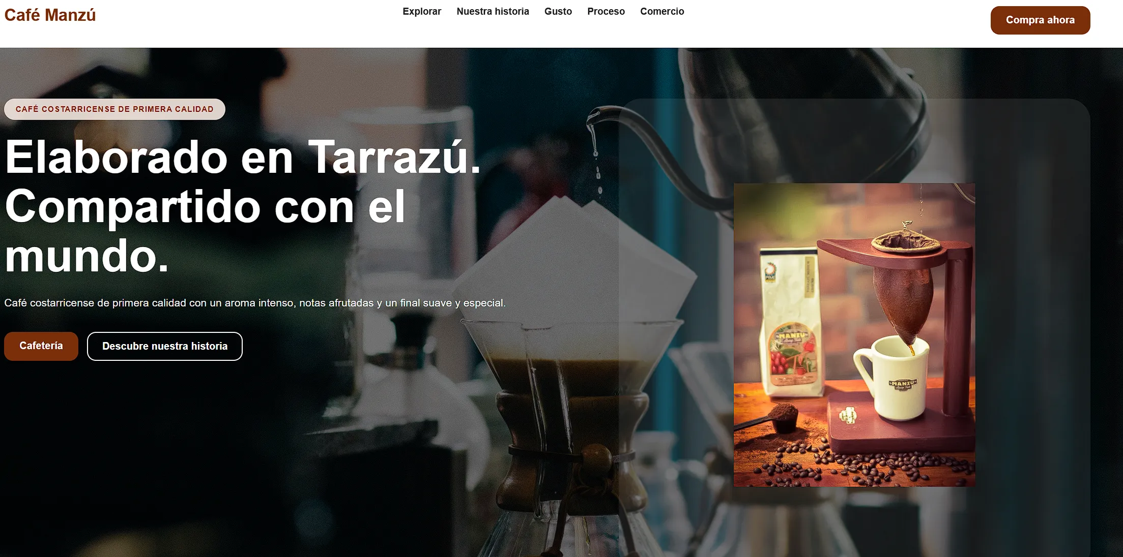 Diseño web para Café Manzu con menú y experiencia de marca